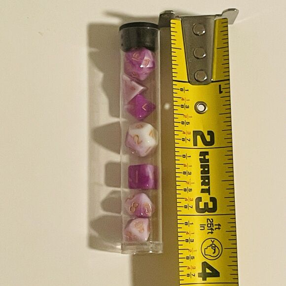 7pcs Tiny Polyhedral Dice for Dungeons & Dragons DND RPG Games Purple Theme - Picture 3 of 3